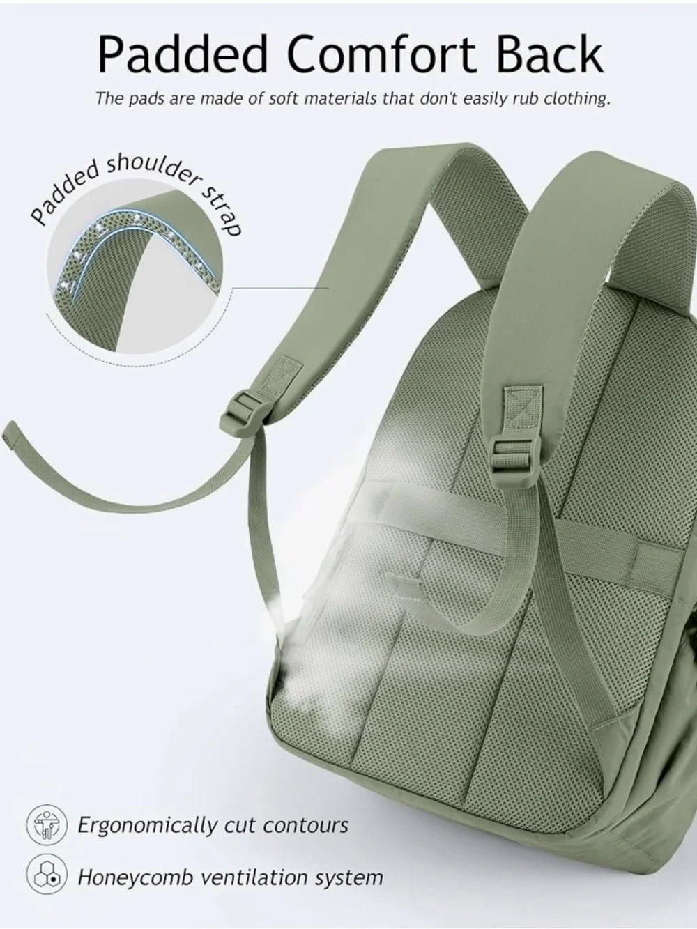 Sage Green Lightweight Everyday Backpack
